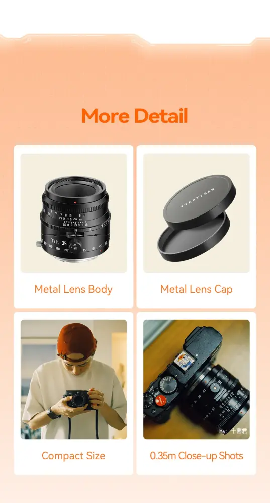  TTArtisan Tilt 35mm f/1.4 APS-C objektiv för Micro 4/3 från Kamda – snabb leverans och trygg e-handel