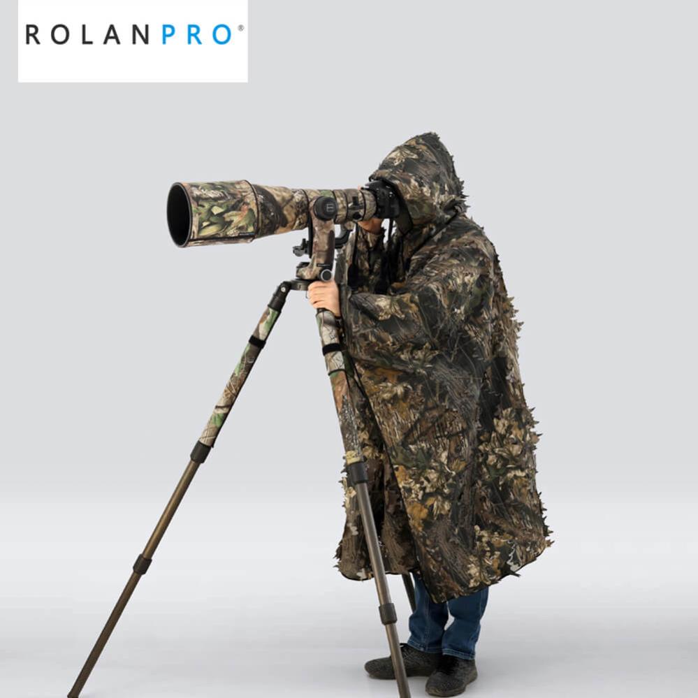 Rolanpro Rolanpro Kamouflagefärgad poncho 3D-modell med lønnløv för naturfotografen