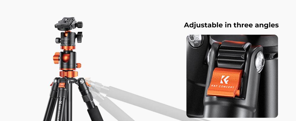 K&F Concept K&F Concept Kamerastativ med kulehode & fällbar midtsøyle 193cm
