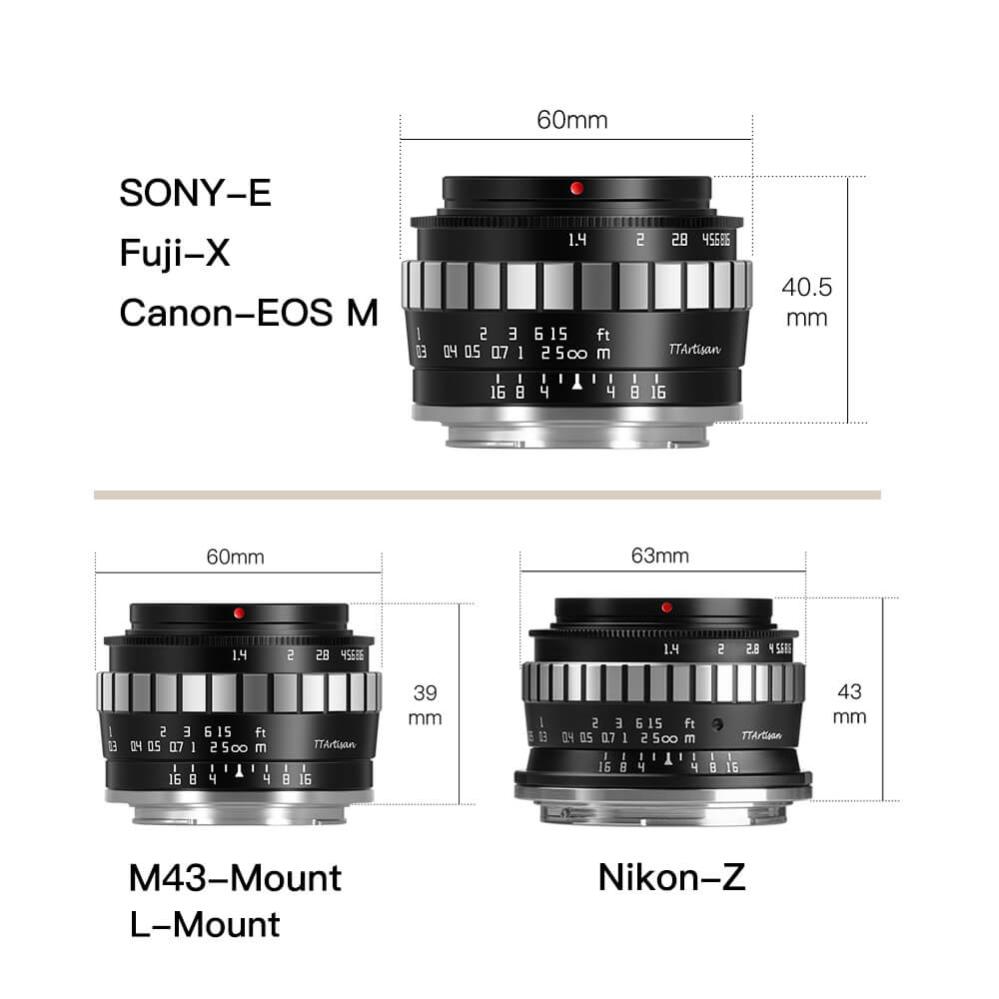 TTArtisan TTArtisan 23mm f/1.4 objektiv APS-C for Sony E silver