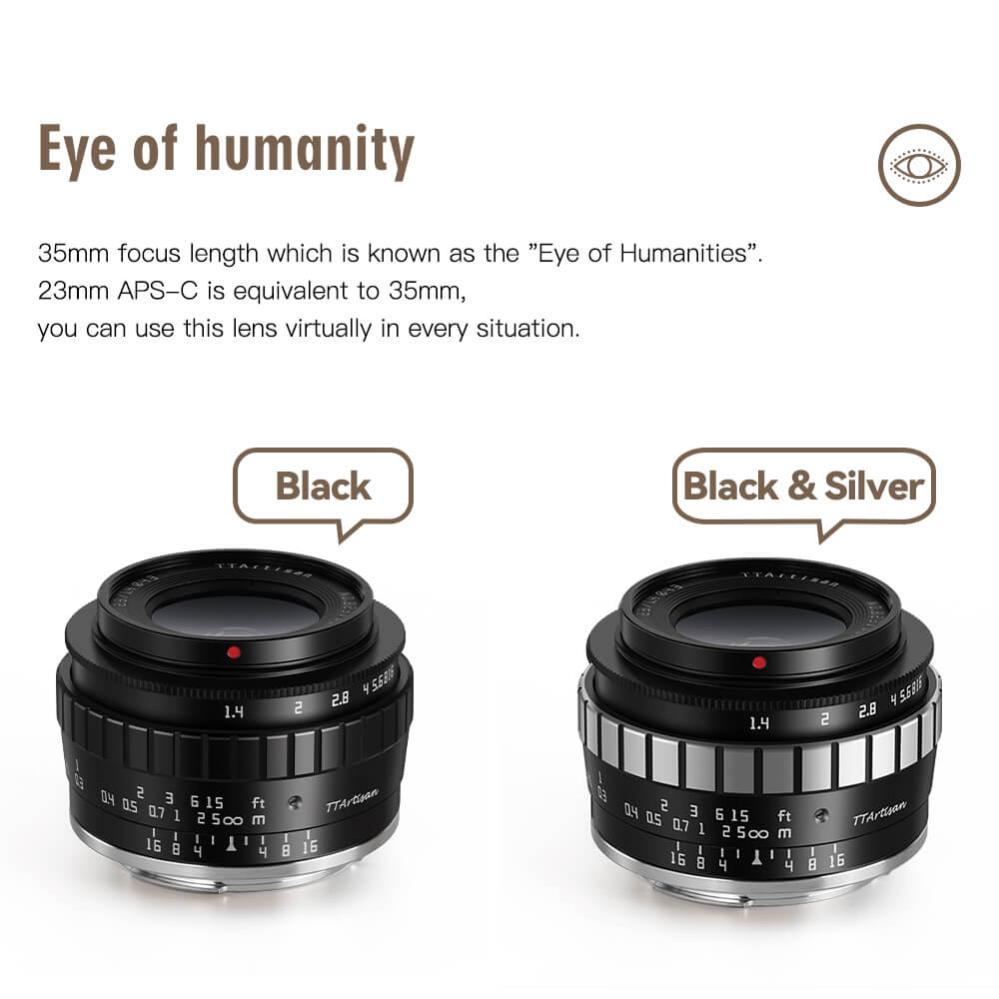 TTArtisan TTArtisan 23mm f/1.4 objektiv APS-C for Sony E silver