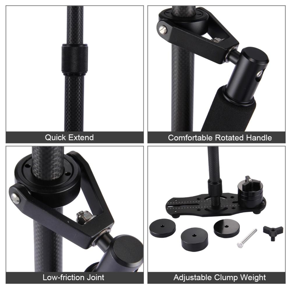 Puluz Puluz håndholdt karbonfiberstabilisator for DSLR / DV-kameraer (38