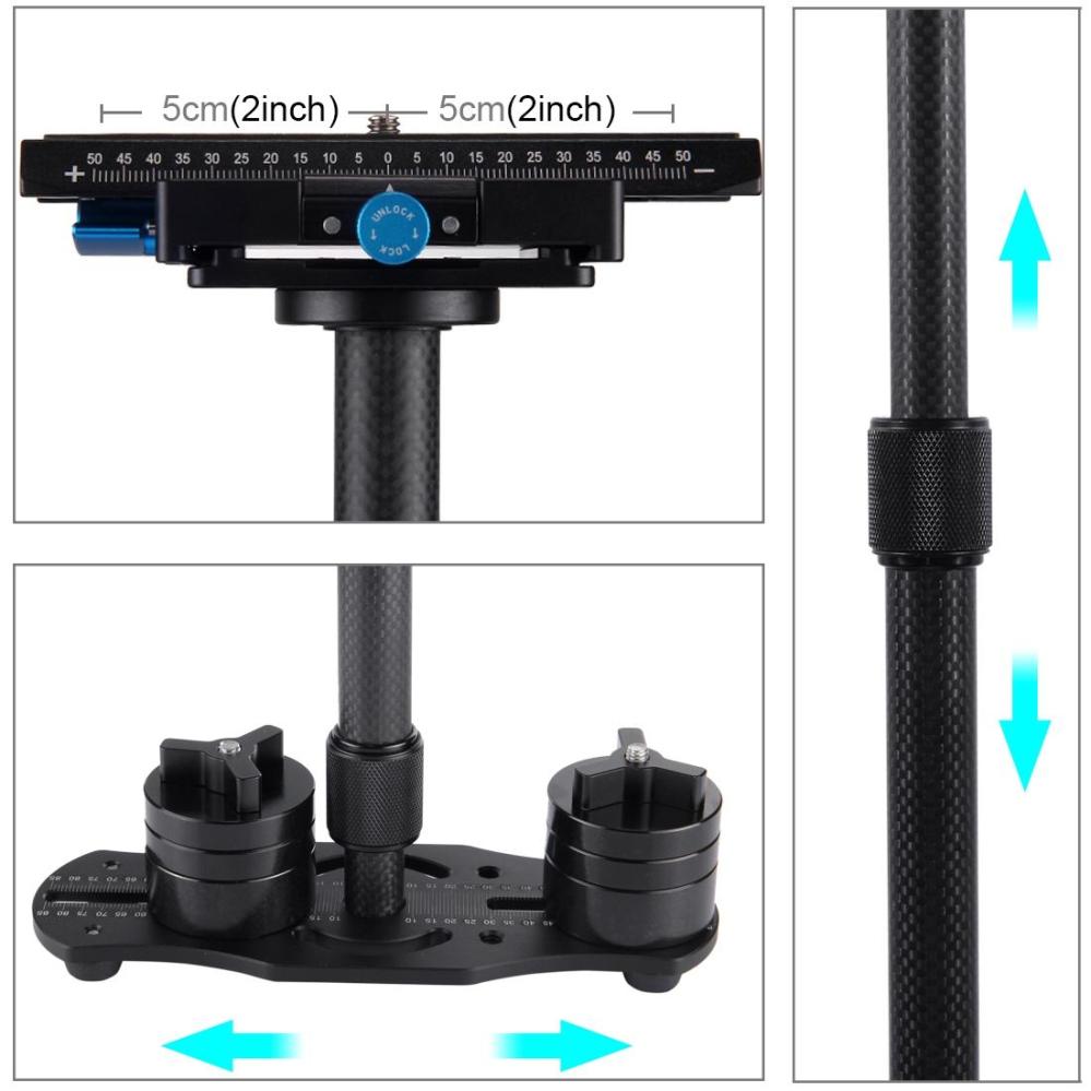 Puluz Puluz håndholdt karbonfiberstabilisator for DSLR / DV-kameraer (38
