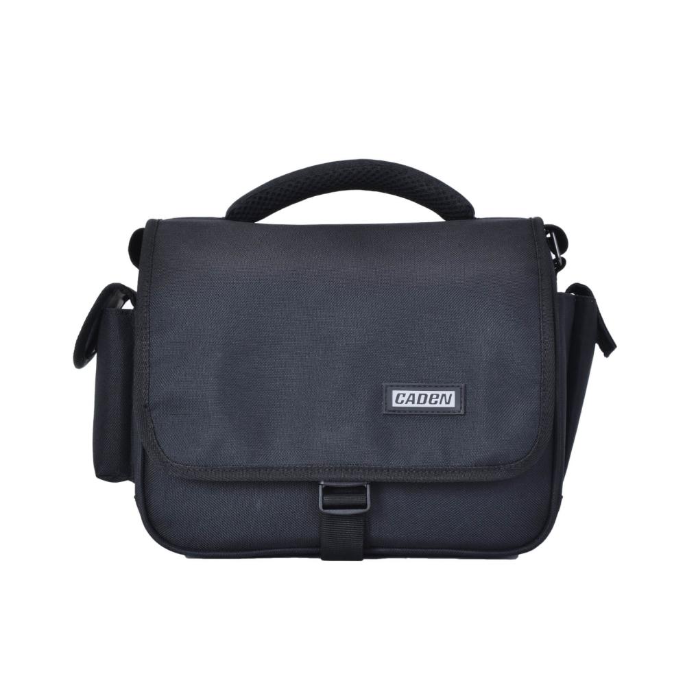 Caden Caden D27 trendy svart Axelveske for kameraet 24x19x14cm