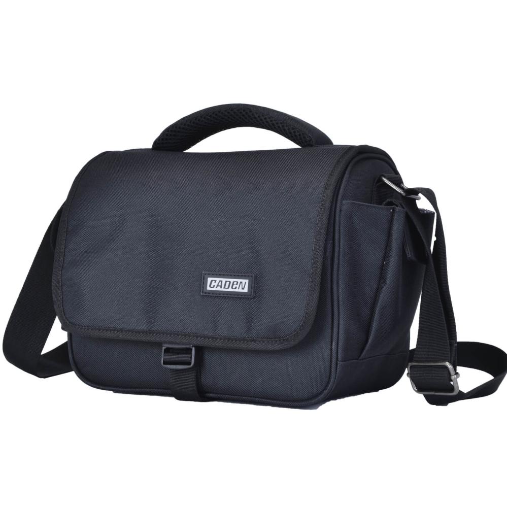 Caden Caden D27 trendy svart Axelveske for kameraet 24x19x14cm