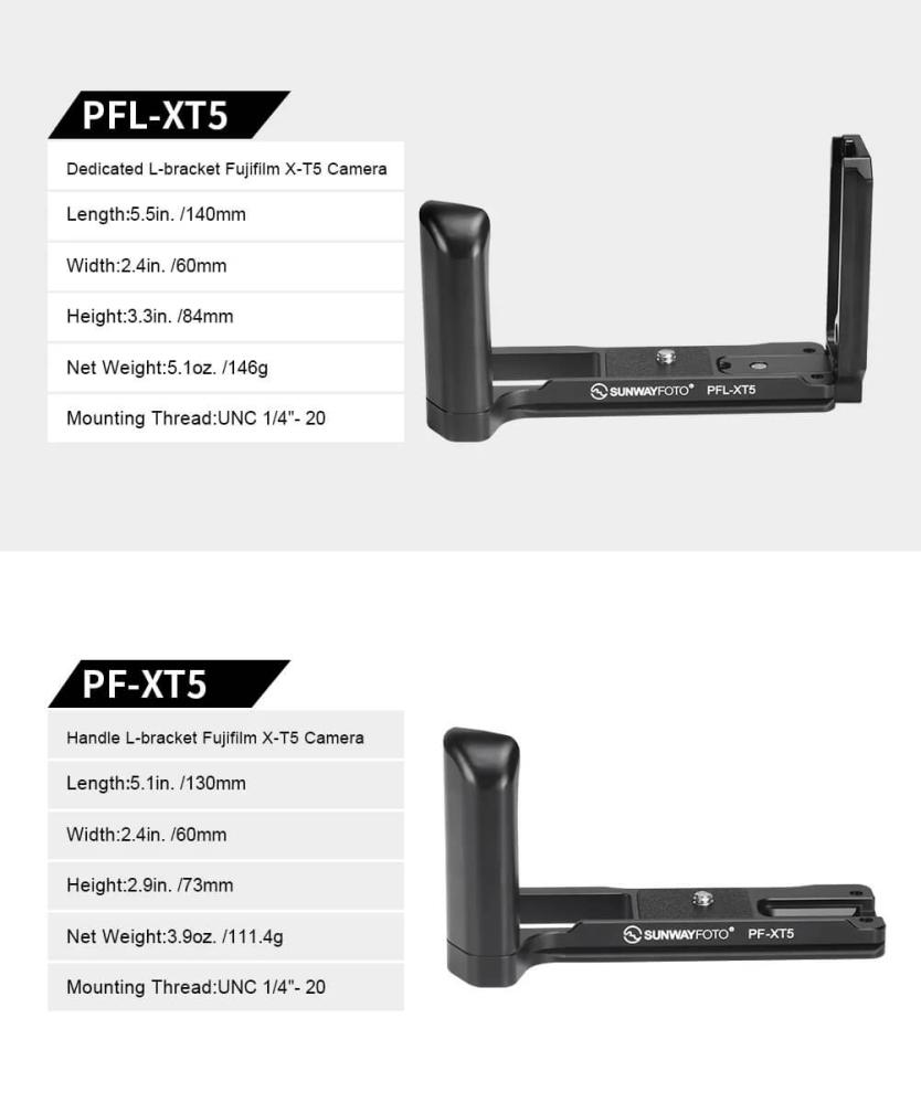 Sunwayfoto Sunwayfoto l-bracket med håndgrep for Fujifilm X-T5