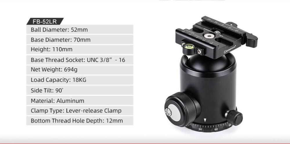 Sunwayfoto Sunwayfoto FB-52LR kulehode & DDC-60LR feste