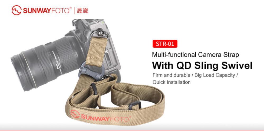 Sunwayfoto Sunwayfoto Kamerastropp Khaki med QD-sikkerhetsfeste