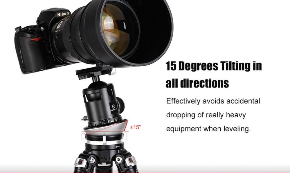 Sunwayfoto Sunwayfoto LB-90 nivelleringshode 15 grader 25kg