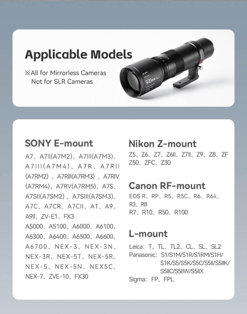 TTArtisan TTArtisan 500mm f/6.3 Fullformat objektiv for Canon EOS DSLR
