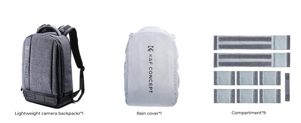 K&F Concept K&f concept kameraryggsekk med stort fack för kameran 17liter