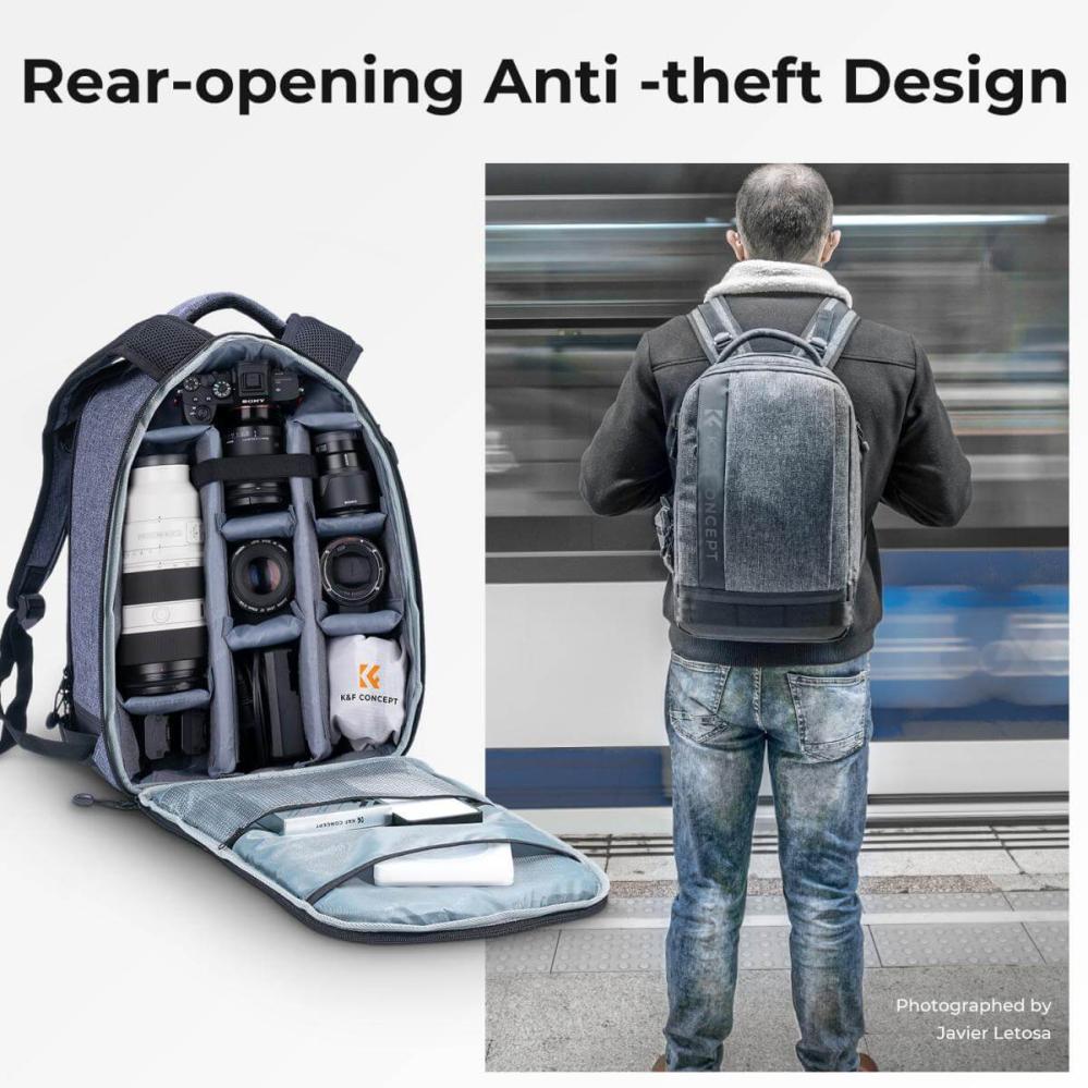 K&F Concept K&f concept kameraryggsekk med stort fack för kameran 17liter