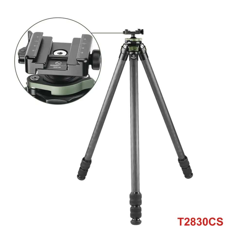 Sunwayfoto Sunwayfoto T2830CS karbonfiberstativ 144cm for tung utstyr foto/jakt 20 kg