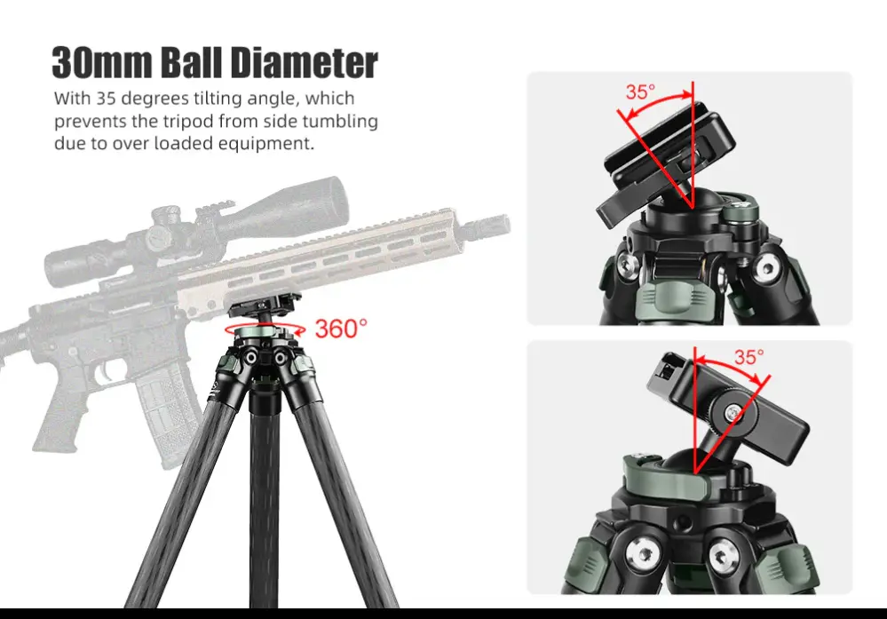 Sunwayfoto Sunwayfoto T2830CS karbonfiberstativ 144cm for tung utstyr foto/jakt 20 kg