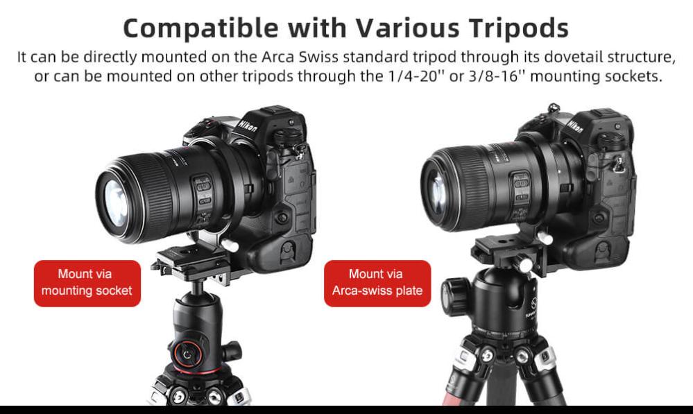 Sunwayfoto Sunwayfoto objektivkrage for Nikon Z9 Arca Swiss platta