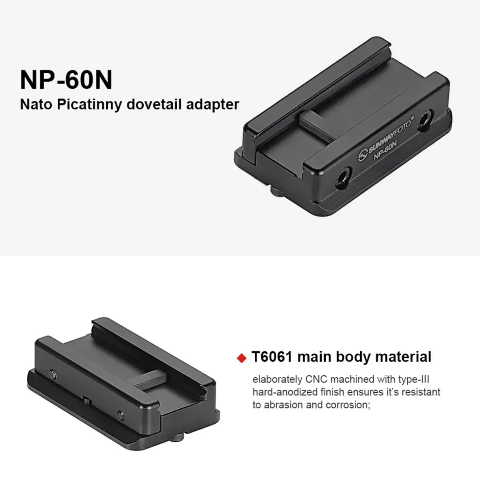 Sunwayfoto Sunwayfoto np-60n Nato Picatinny adapter till Arca Swiss