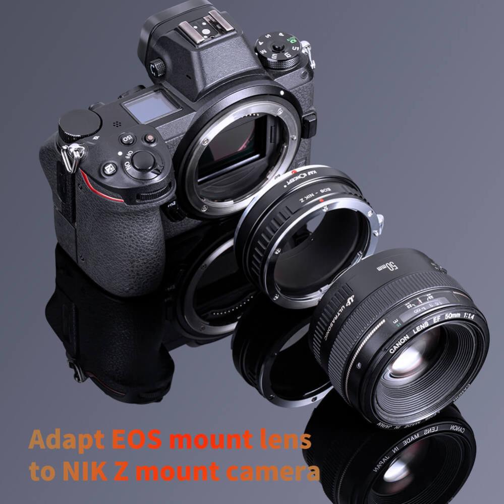 K&F Concept K&F Concept Objektivadapter till Canon EOS EF-objektiv for Nikon Z kamerahus