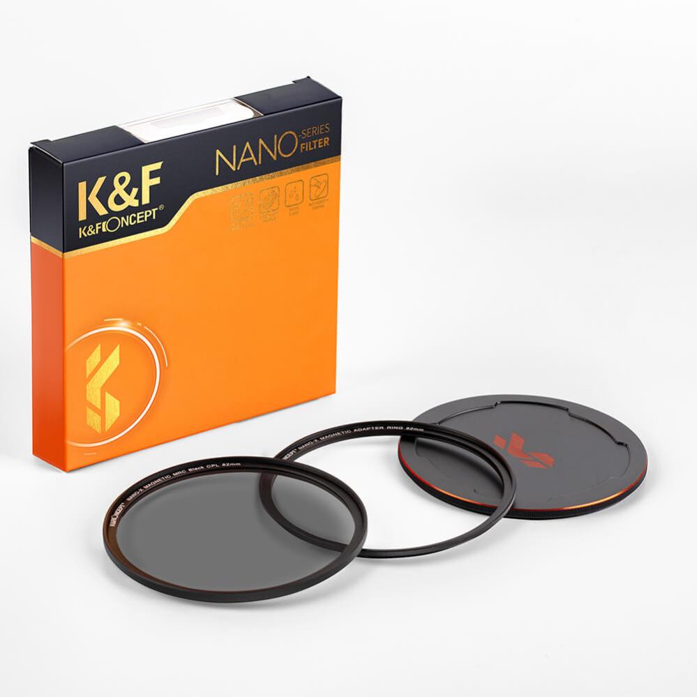 K&F Concept K&F Concept Magnetisk Polarisasjonsfilter med adapterring & magnetlokk
