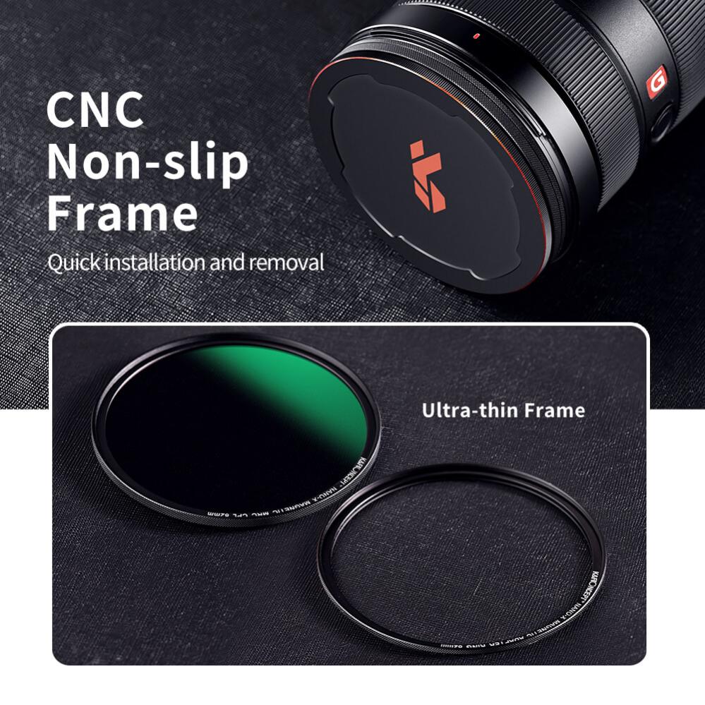 K&F Concept K&F Concept Magnetisk Polarisasjonsfilter med adapterring & magnetlokk