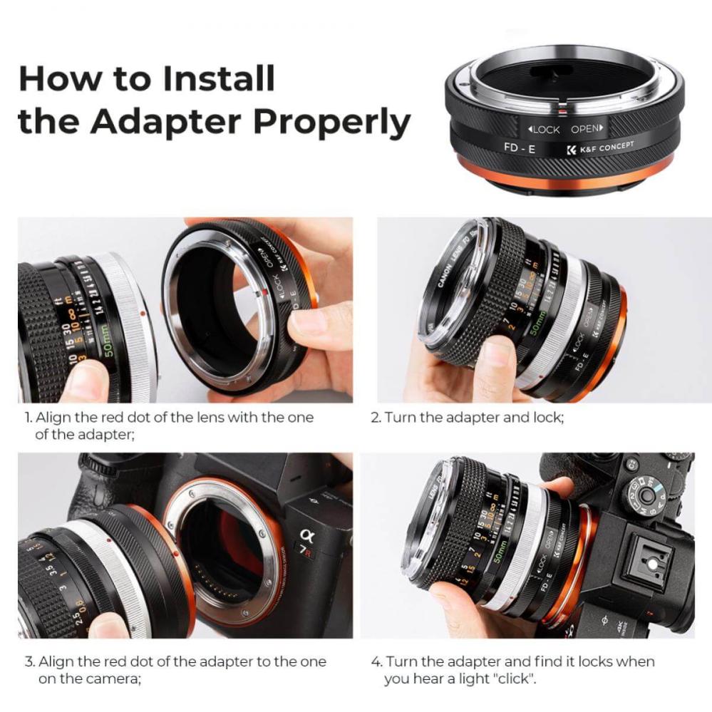 K&F Concept K&F Concept Objektivadapter IV Pro till Canon FD objektiv for Sony E