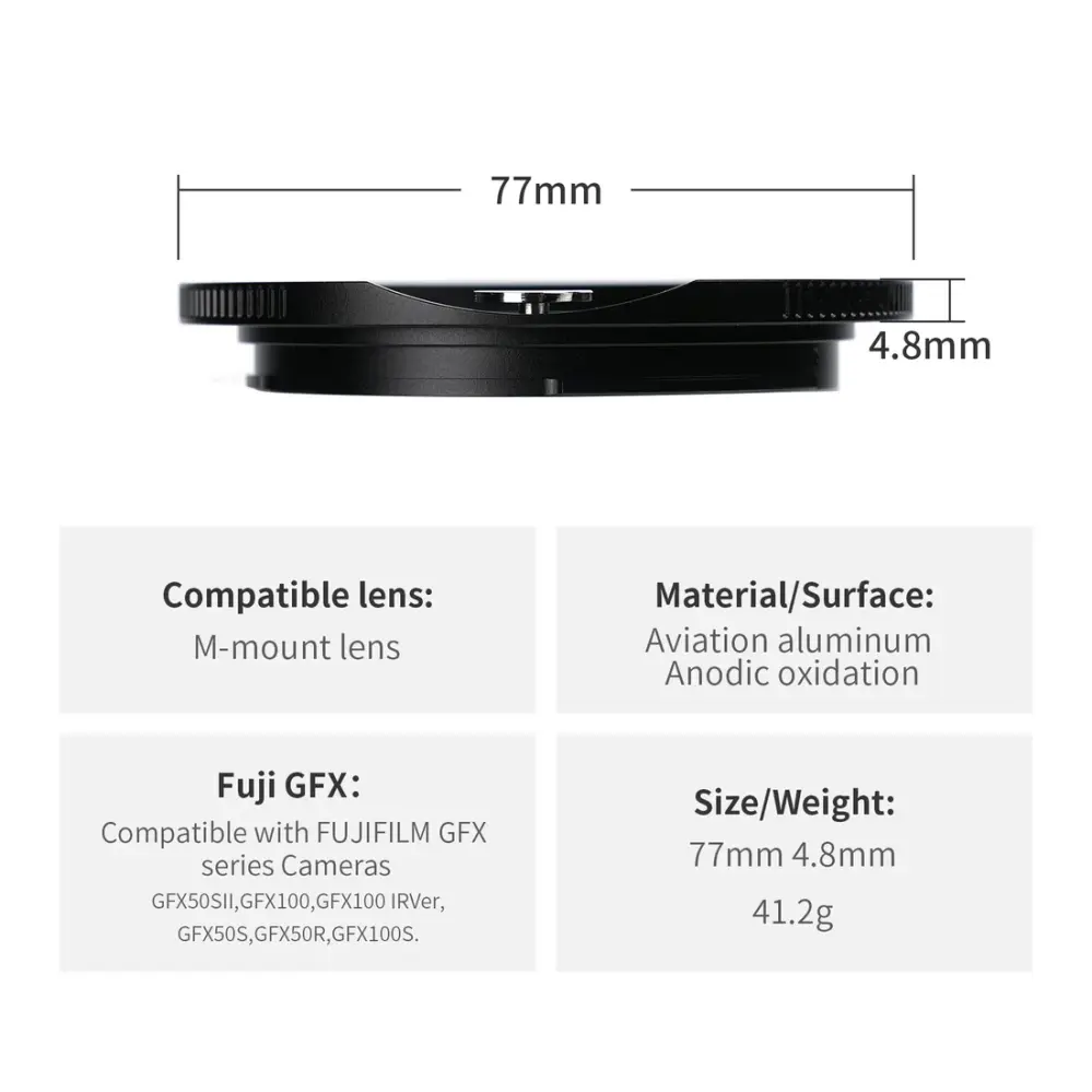 AstrHori AstrHori Objektivadapter for Leica M objektiv for Fujifilm GFX kamerahus