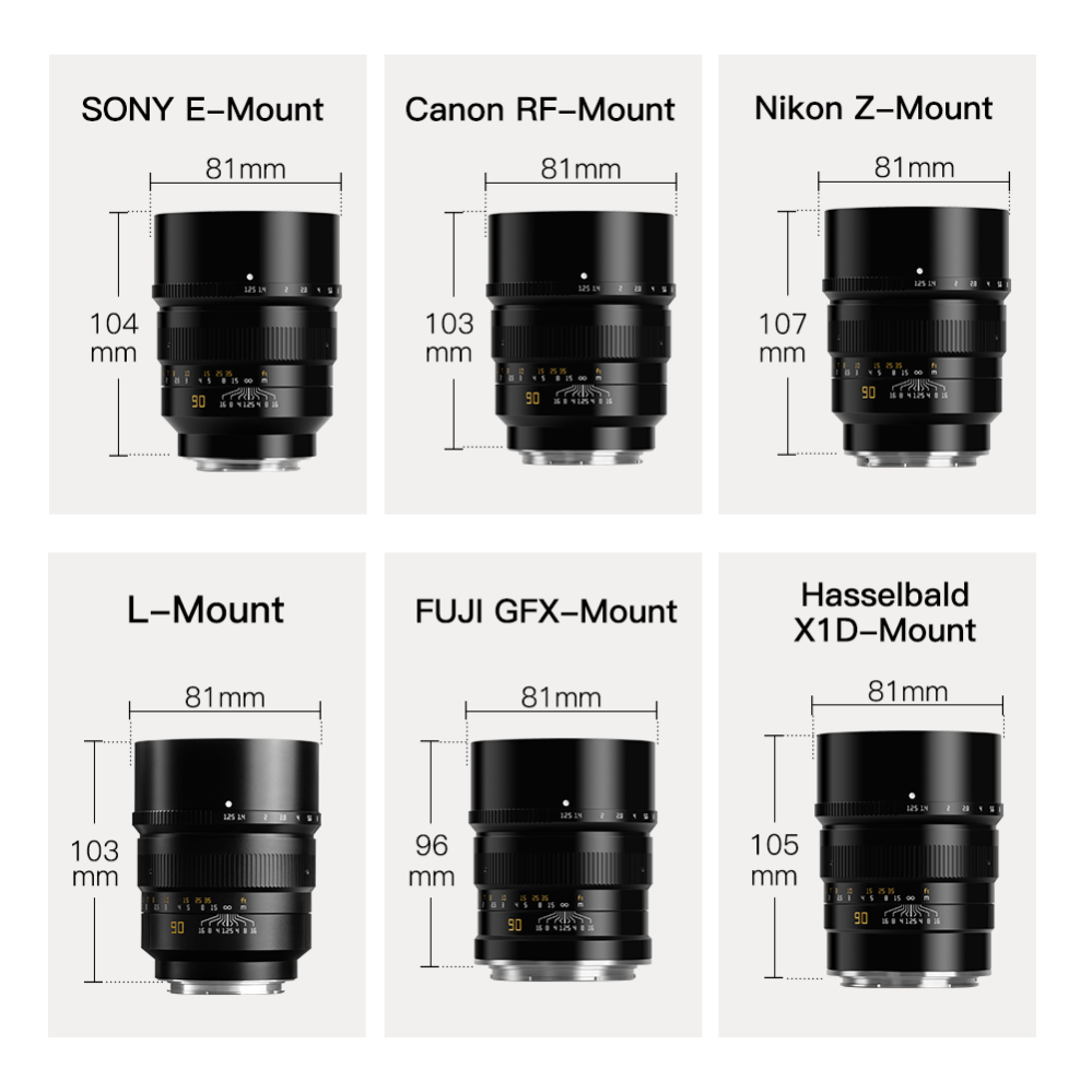 TTArtisan TTArtisan 90mm f/1.25 objektiv for Hasselblad X1D