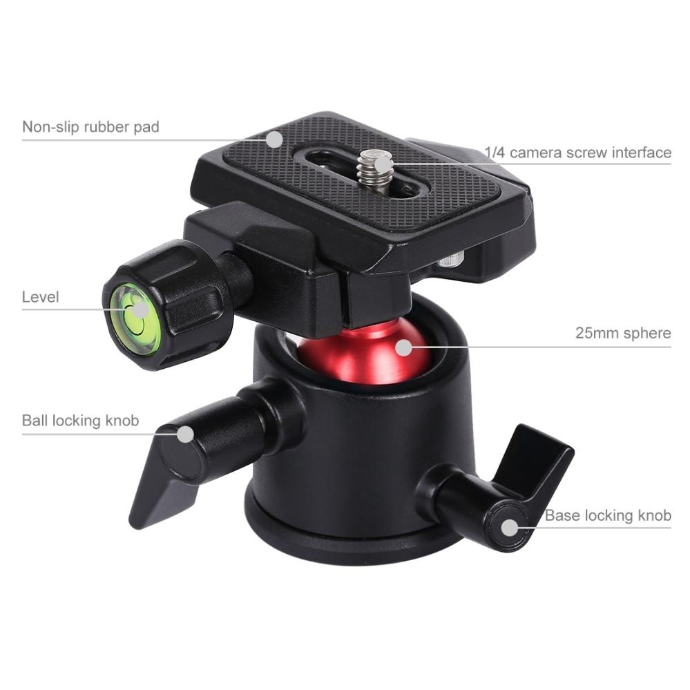 Puluz Puluz Roterbart kulehode 360 grader med hurtigplate for DSLR