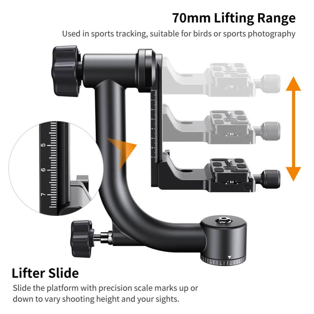 K&F Concept K&F Concept Robust gimbal for tyngre kameraer og objektiv