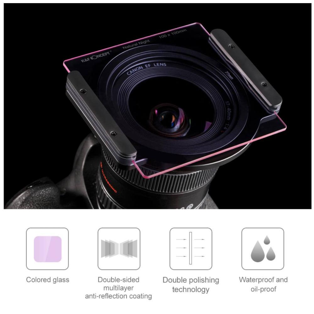 K&F Concept K&F Concept Clear-Night filter Nano-Coating optiskt glas 100mm systemet