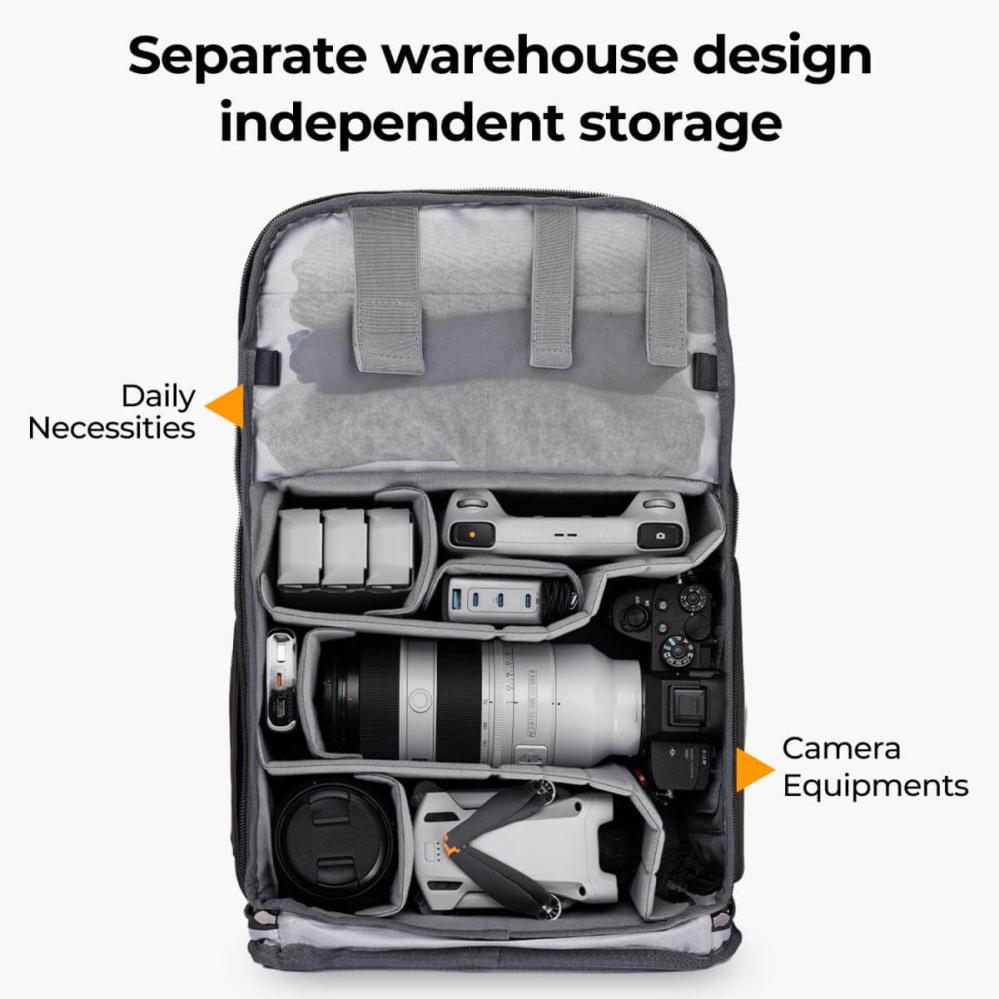 K&F Concept K&f concept kameraryggsekk 20l med ekstra regndeksel för fotografe