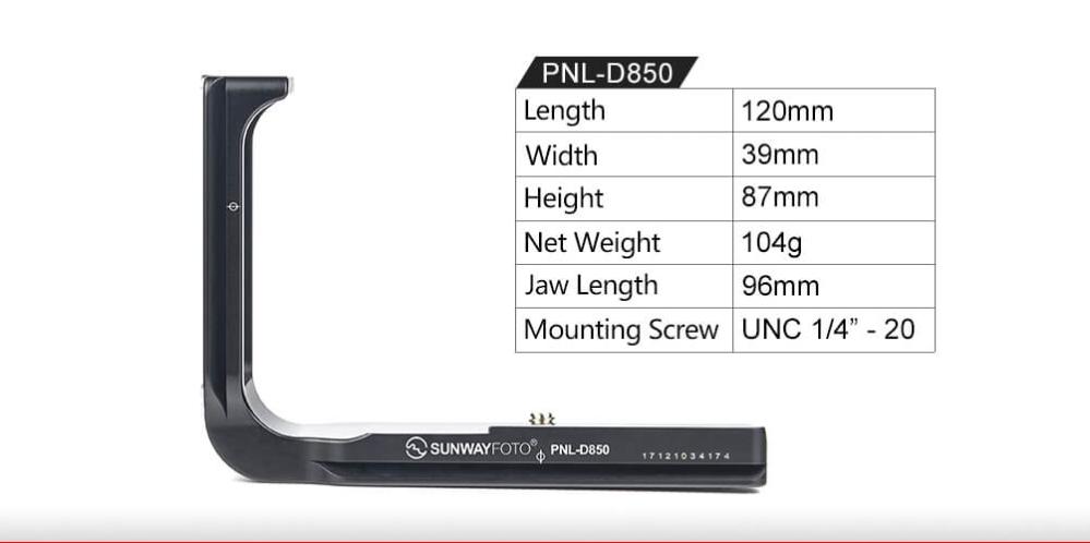 Sunwayfoto Sunwayfoto l-bracket for Nikon D850
