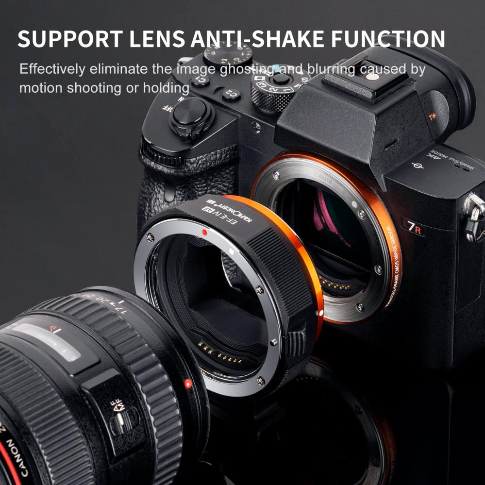K&F Concept K&F Concept Objektivadapter elektr till Canon EF/EF-S objektiv for Sony E kamera