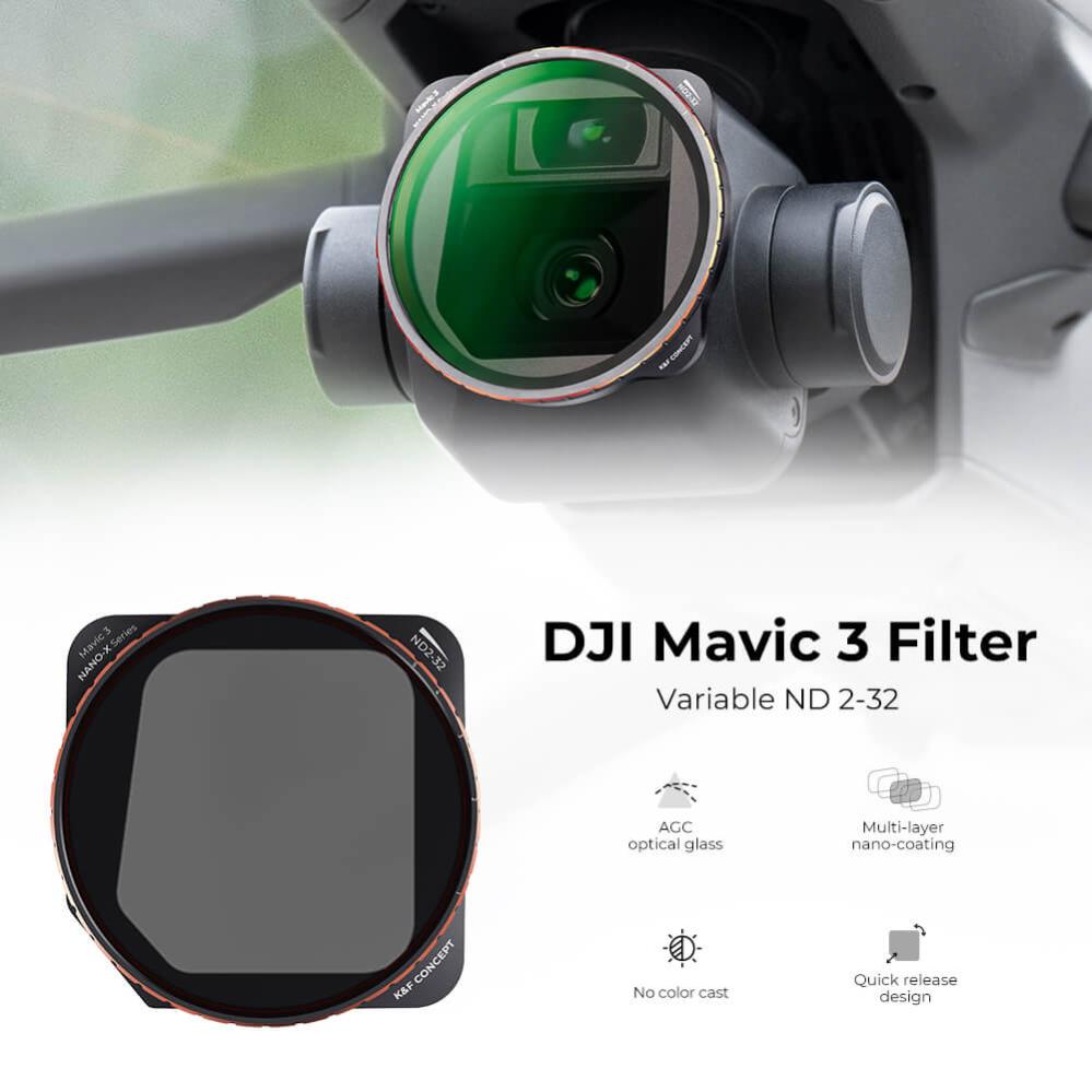 K&F Concept K&F Concept Variabelt ND-filter ND2–ND32 1–5 stopp for DJI Mavic 3/Cine