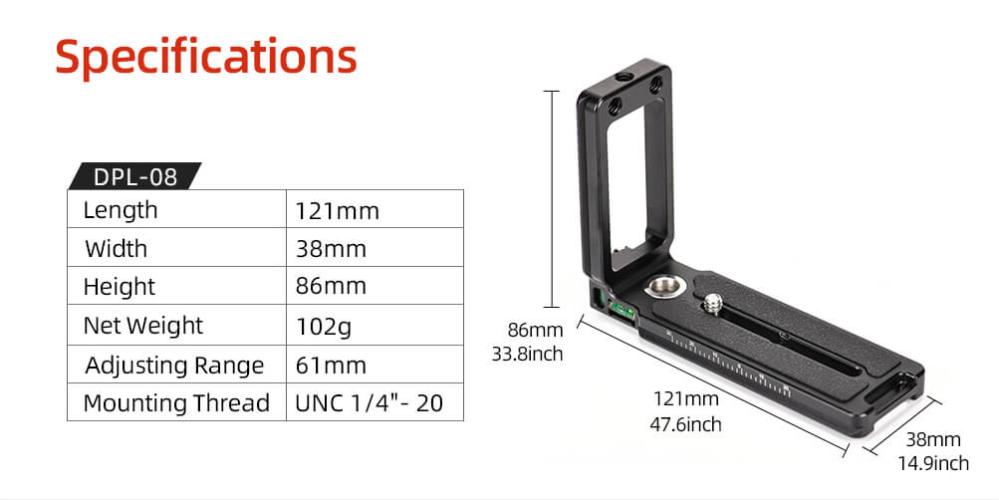 Sunwayfoto Sunwayfoto l-bracket universal med qd-uttag