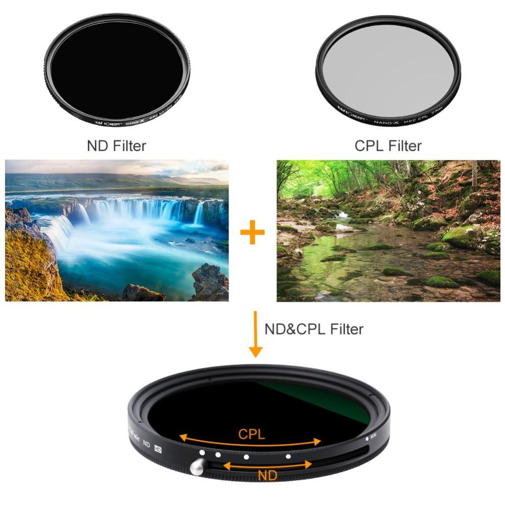 K&F Concept K&F Concept Justerbart ND2-32 / CPL hybridfilter