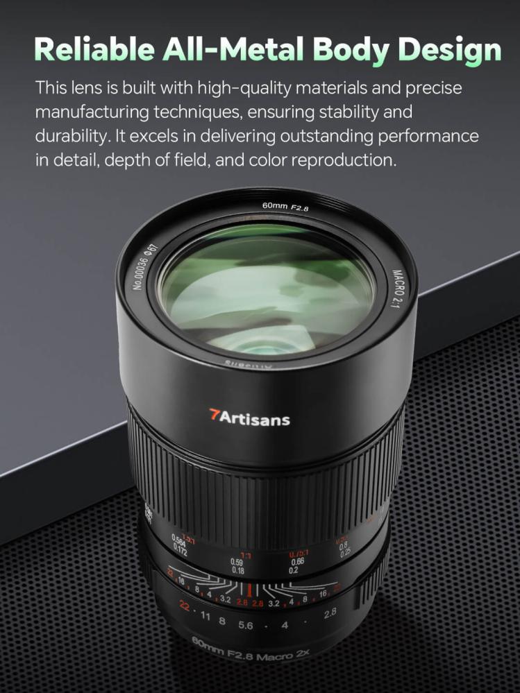 7Artisans 7Artisans 60mm f/2.8 Makroobjektiv 2x Fullformat for Canon EOS R