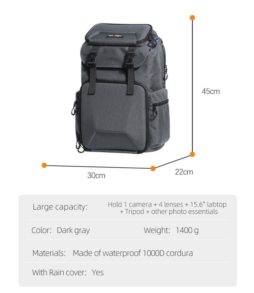 K&F Concept K&f concept kameraryggsekk med ekstra støtbeskyttelse