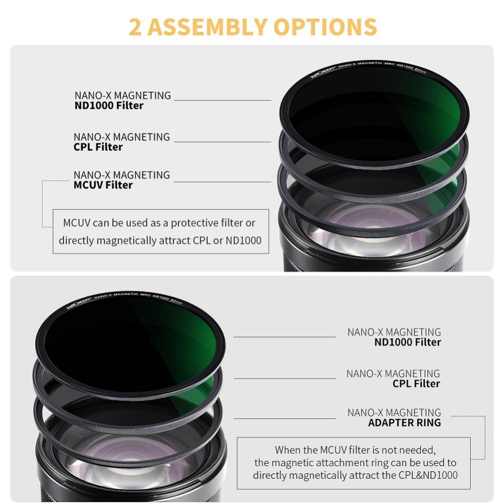 K&F Concept K&F Concept Magnetisk Filterpakke ND1000 CPL UV & filterveske
