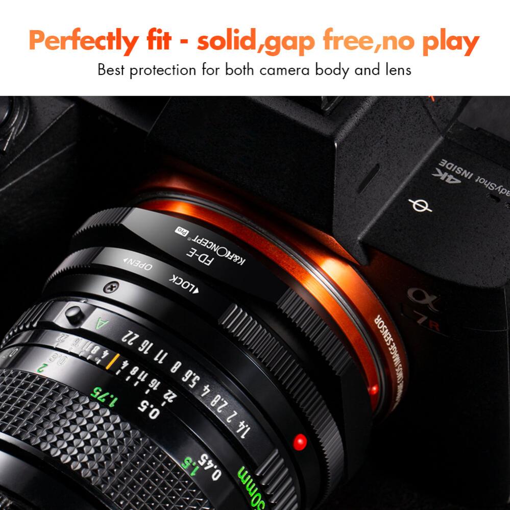 K&F Concept K&F Objektivadapter Pro till Canon FD objektiv for Sony E kamerahus