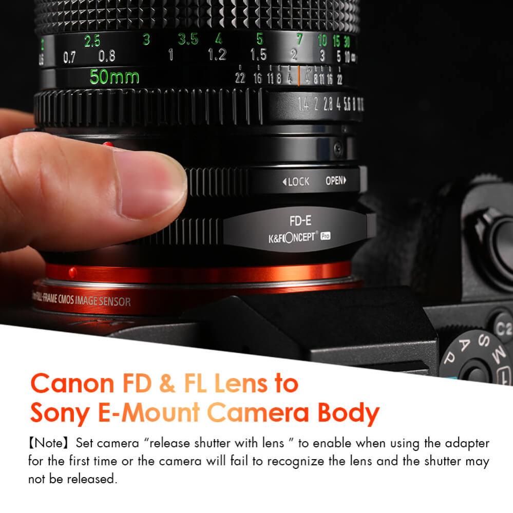 K&F Concept K&F Objektivadapter Pro till Canon FD objektiv for Sony E kamerahus