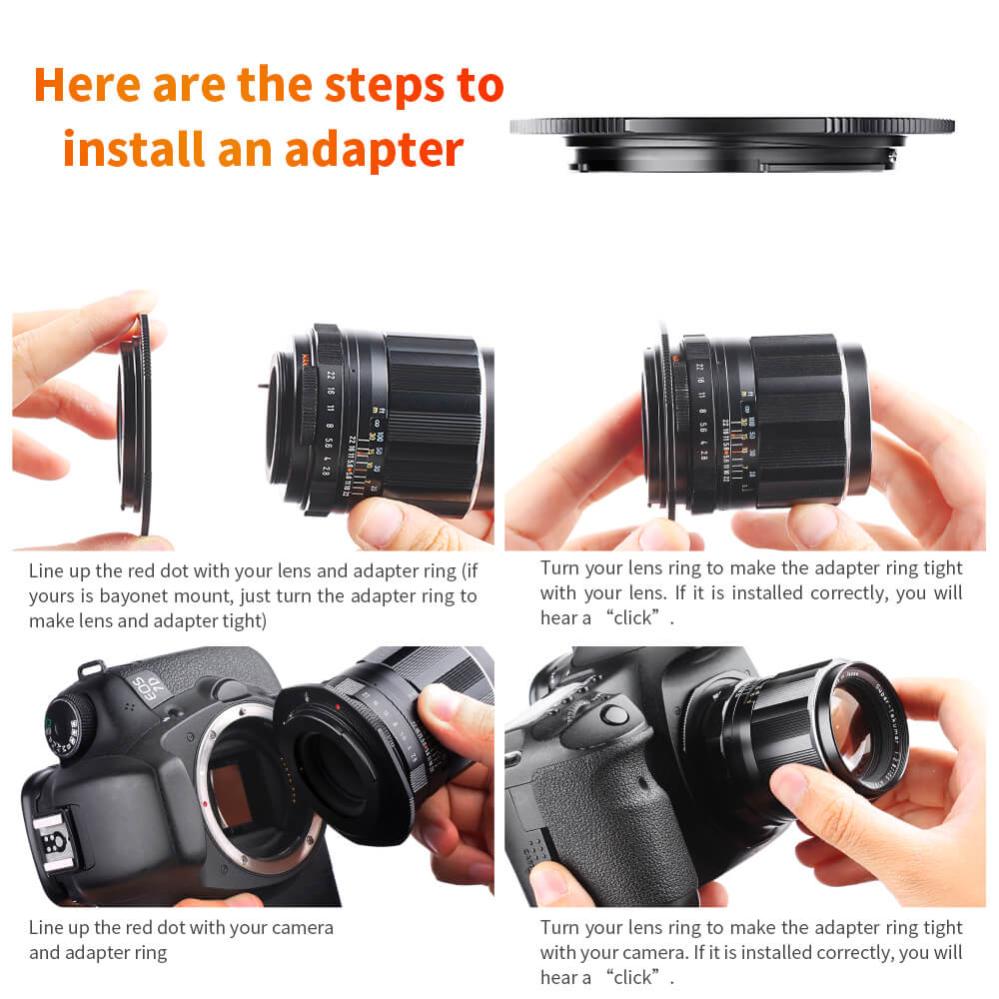 K&F Concept K&F Objektivadapter Pro till M42 objektiv för Canon EOS kamerahus