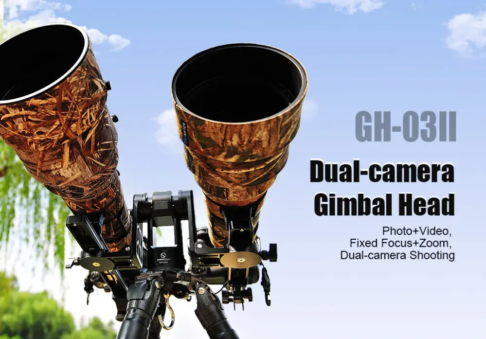 Sunwayfoto Sunwayfoto GH-PRO II Dobbel gimbalhoode for teleobjektiv og viltfoto