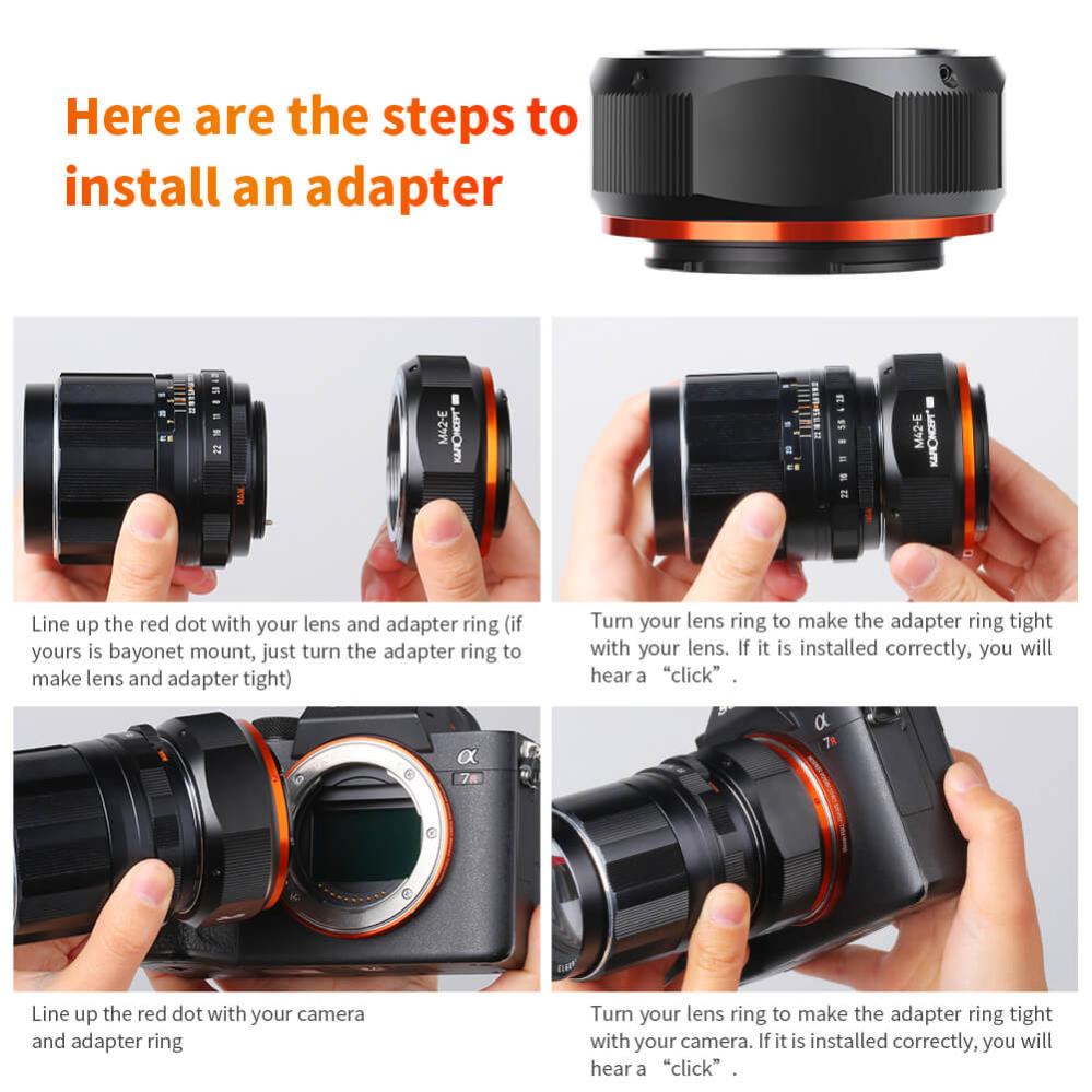 K&F Concept K&F Concept Objektivadapter Pro till M42 objektiv for Sony E kamerahus
