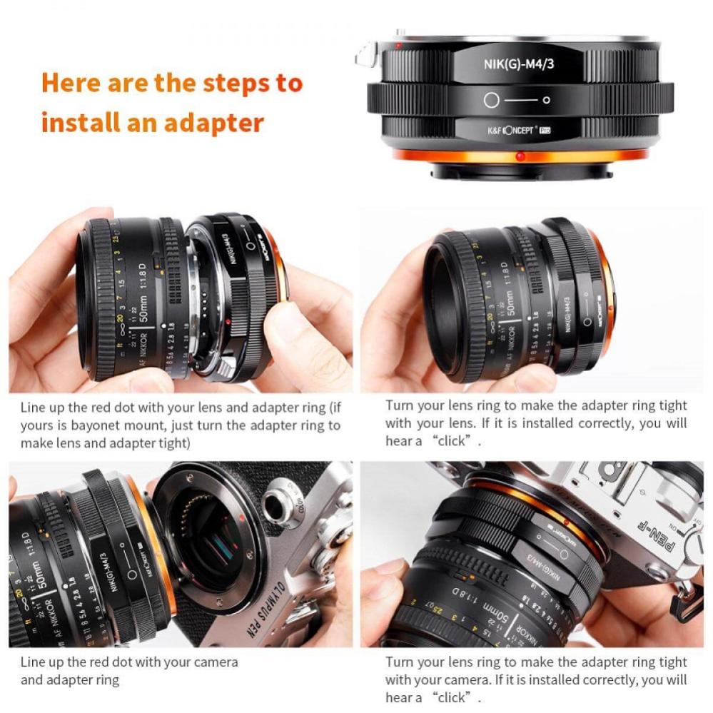 K&F Concept K&F Concept Objektivadapter Pro till Nikon G objektiv for Micro 4/3 kamerahus