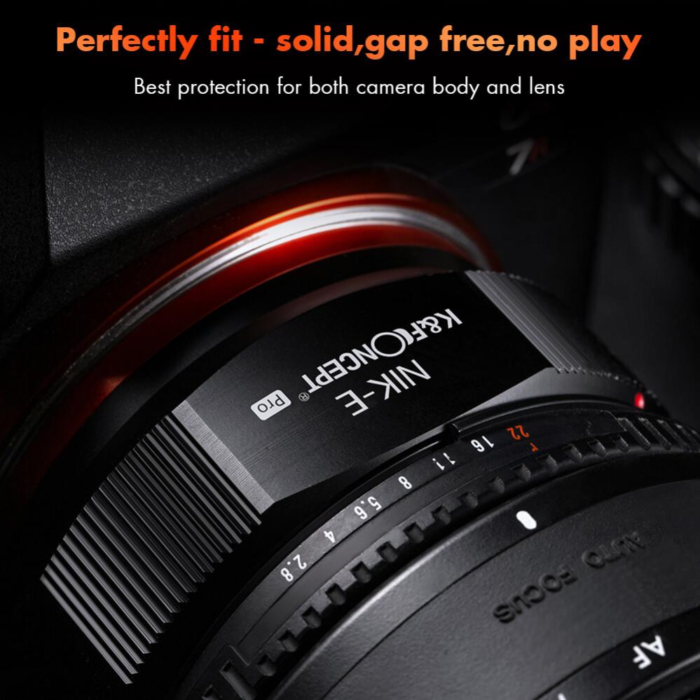K&F Concept K&F Concept Objektivadapter Pro till Nikon F objektiv for Sony E kamerahus