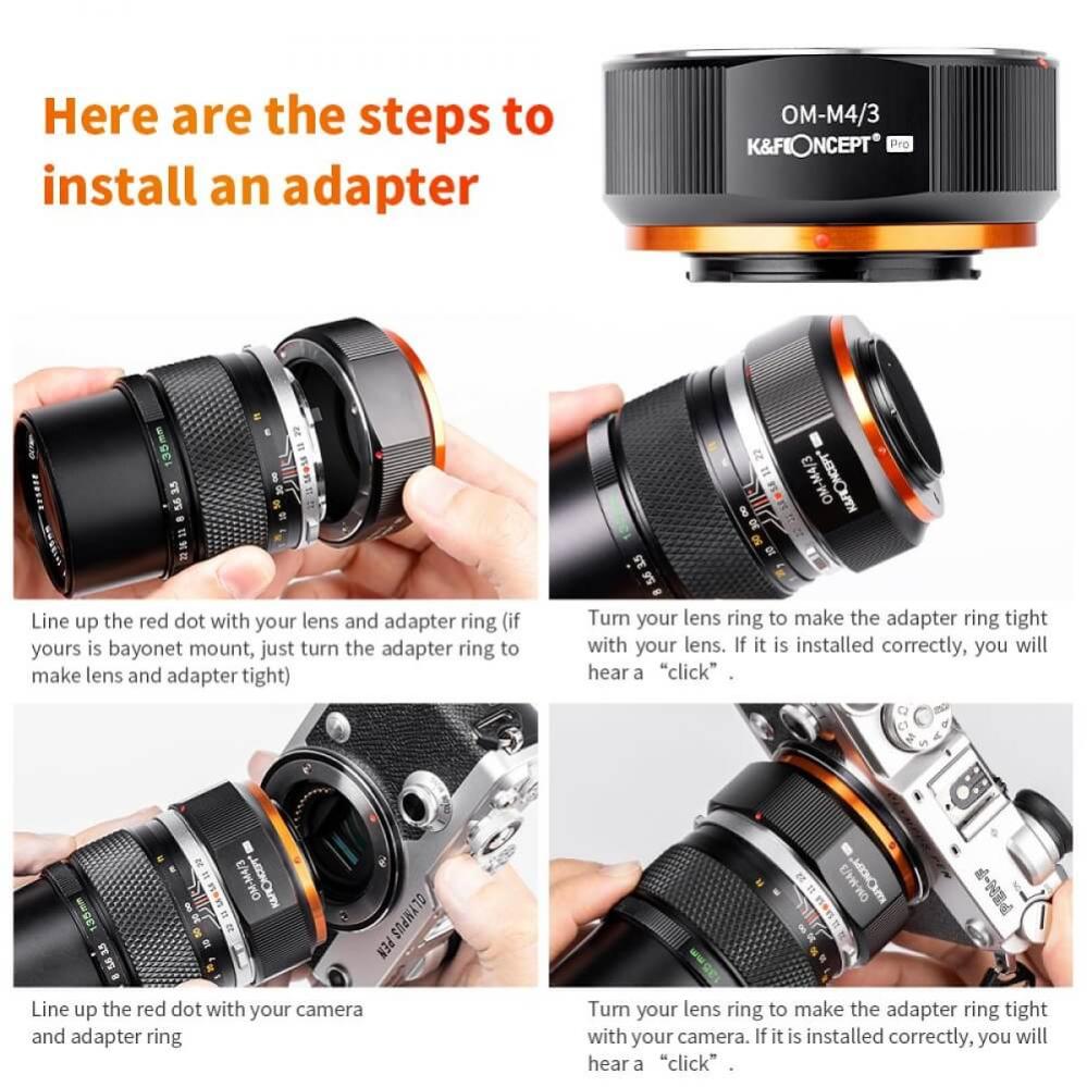 K&F Concept K&F Concept Objektivadapter Pro till Olympus OM objektiv for Micro 4/3 kamerahus