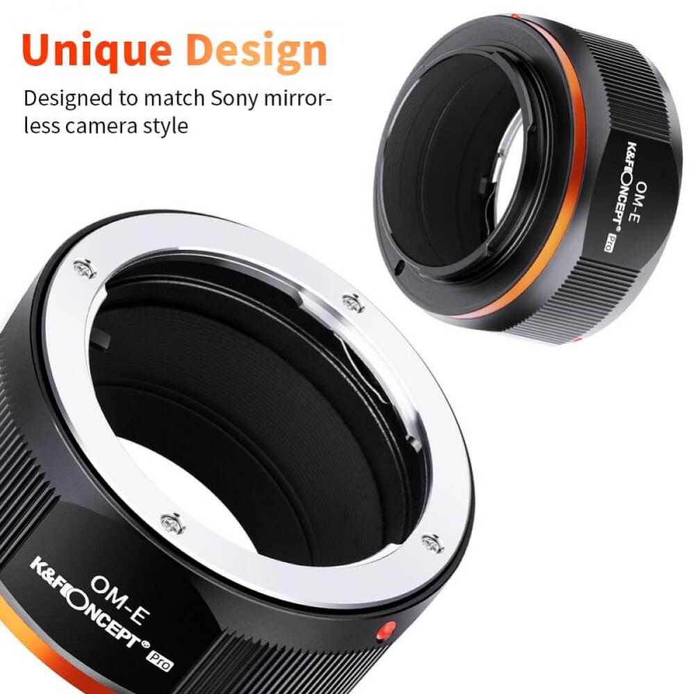 K&F Concept K&F Concept Objektivadapter Pro till Olympus OM objektiv for Sony E kamerahus