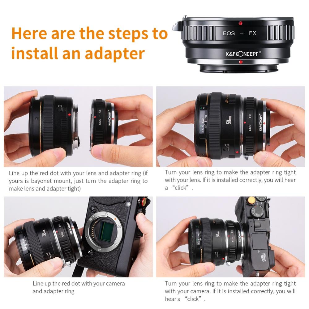 K&F Concept K&F Concept Objektivadapter for Canon EF/EF-S objektiv for Fujifilm X kamerahus