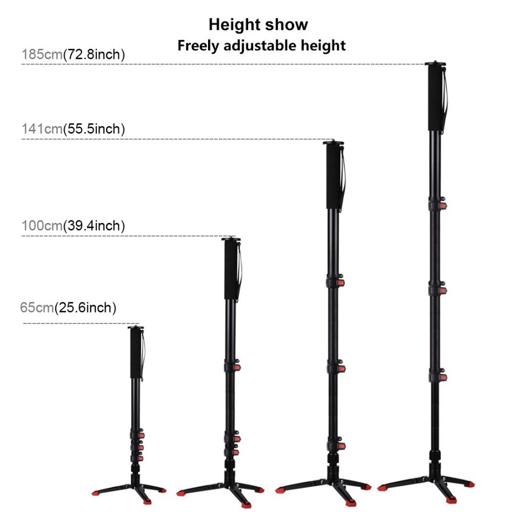 Puluz Puluz Enbensstativ frittstående monopod med støtteben 185cm