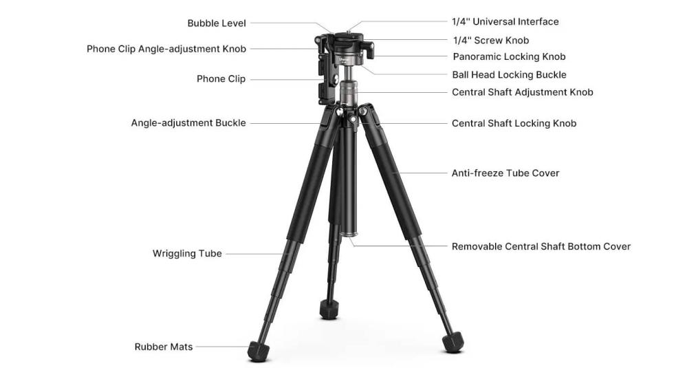 Ulanzi Ulanzi MT-63 Portabelt Kamerastativ 145cm med mobilholder
